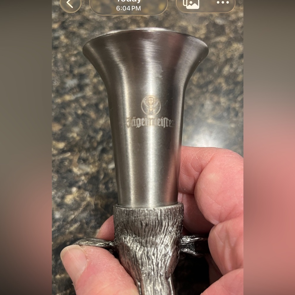 1990’s Jagermeister Stag Pewter Metal Deer Head Shot Glass a/k/a Stirrup Club - Picture 6 of 6
